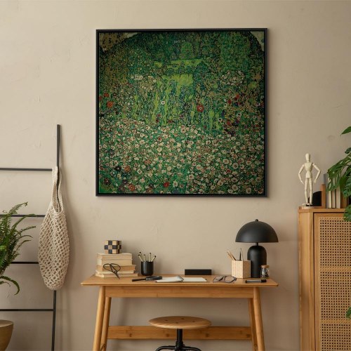 Gustav Klimt reproduktion på lærred - Havelandskab med bjergtop