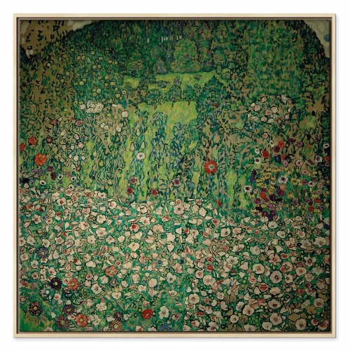Gustav Klimt reproduktion på lærred - Havelandskab med bjergtop