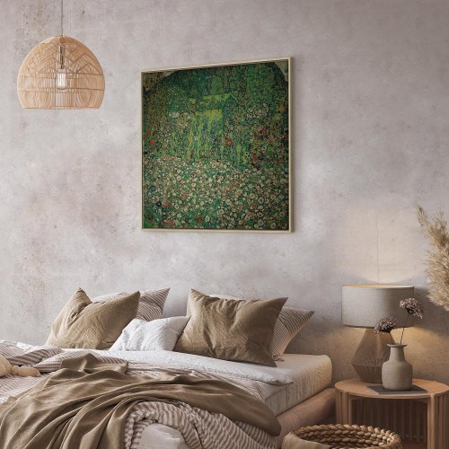 Gustav Klimt reproduktion på lærred - Havelandskab med bjergtop