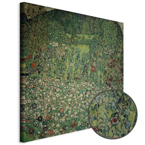 Gustav Klimt reproduktion på lærred - Havelandskab med bjergtop