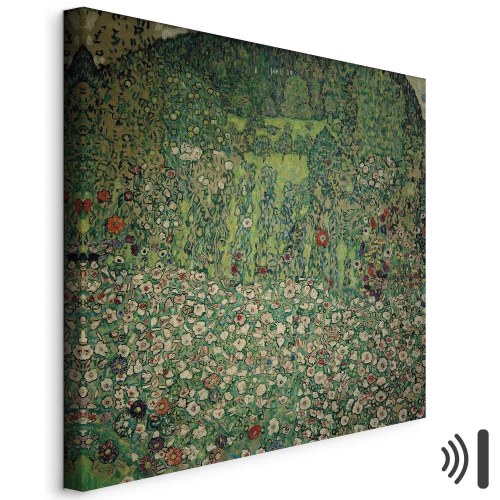 Gustav Klimt reproduktion på lærred - Havelandskab med bjergtop
