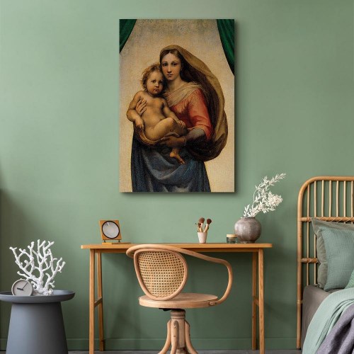 Rafael Sixtinske Madonna fragment - lærredsbillede