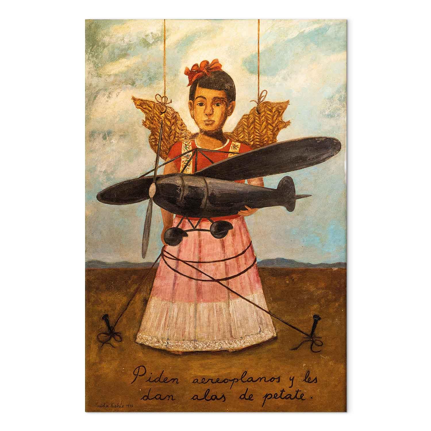 Frida Kahlo billede på lærred - De bad om fly og fik stråvinger - 60 x 90 cm - Akustisk