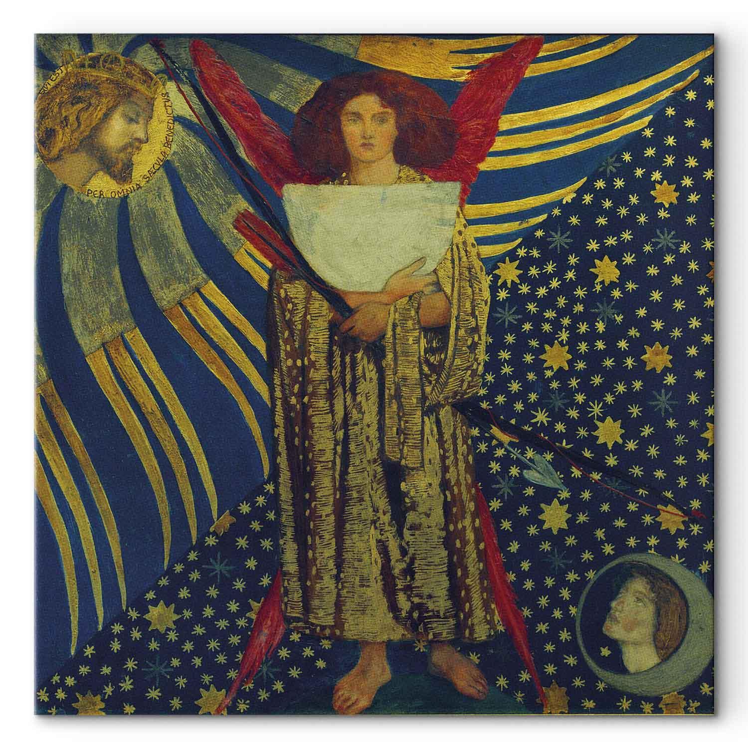 Dante Gabriel Rossetti - Dantis Amor billede på lærred - 40 x 40 cm - Premium Print