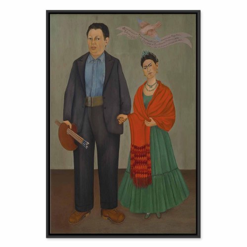 Frida Kahlo billede på lærred - Frida og Diego Rivera reproduktion