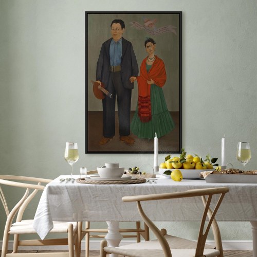 Frida Kahlo billede på lærred - Frida og Diego Rivera reproduktion