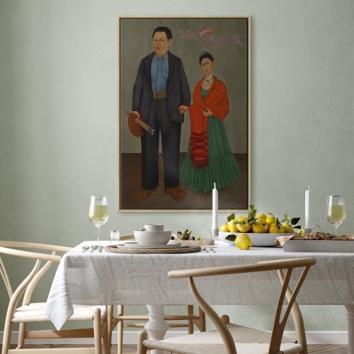 Frida Kahlo billede på lærred - Frida og Diego Rivera reproduktion