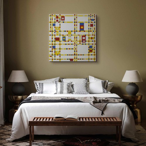 Piet Mondrian Broadway Boogie Woogie billede på lærred