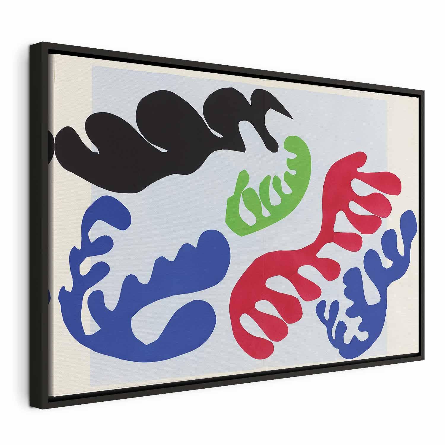 Henri Matisse Lagune III fra Jazz billede på lærred - 90 x 60 cm - I en sort træramme