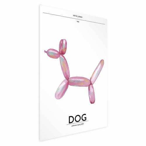 Plakat Holo-Hund - Farverig retro hund 40 x 60 cm / 60 x 90 cm