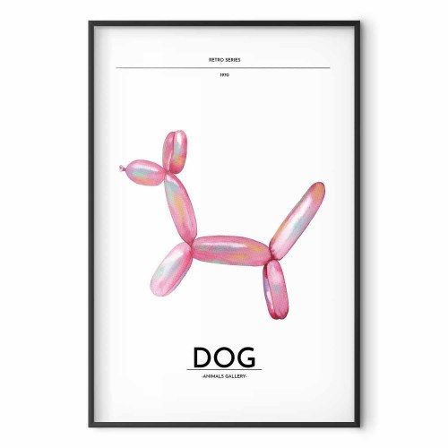 Plakat Holo-Hund - Farverig retro hund 40 x 60 cm / 60 x 90 cm