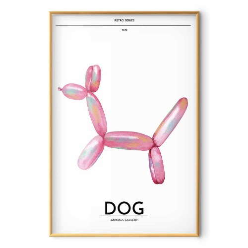 Plakat Holo-Hund - Farverig retro hund 40 x 60 cm / 60 x 90 cm