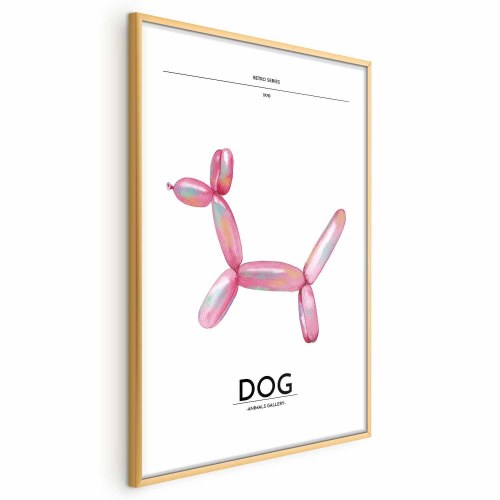 Plakat Holo-Hund - Farverig retro hund 40 x 60 cm / 60 x 90 cm