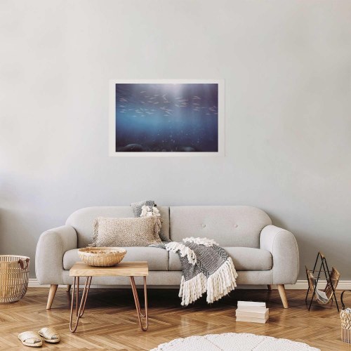 Plakat med fisk i dybet
