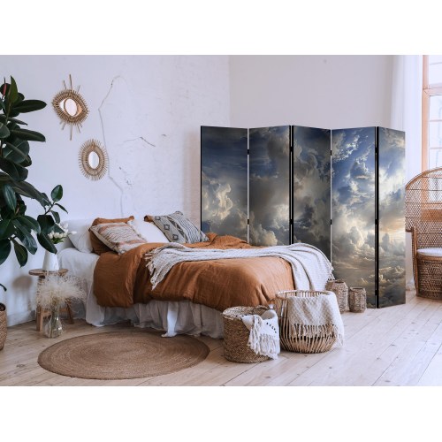 5-panels skærmvæg med skymotiv 225 x 172 cm