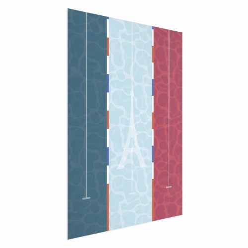 Plakat med pool og fransk flag - abstrakt vægplakat