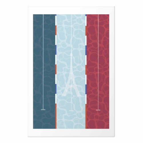 Plakat med pool og fransk flag - abstrakt vægplakat