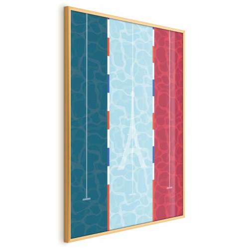 Plakat med pool og fransk flag - abstrakt vægplakat