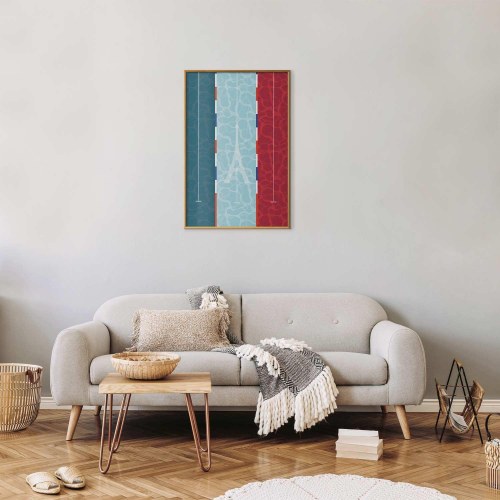 Plakat med pool og fransk flag - abstrakt vægplakat
