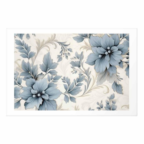 Blomsterplakat med turkise ornamentale retroblomster