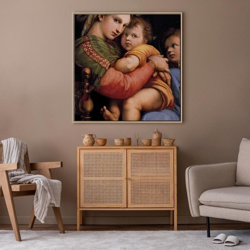 Rafael Santi Madonna på en stol - billede på lærred
