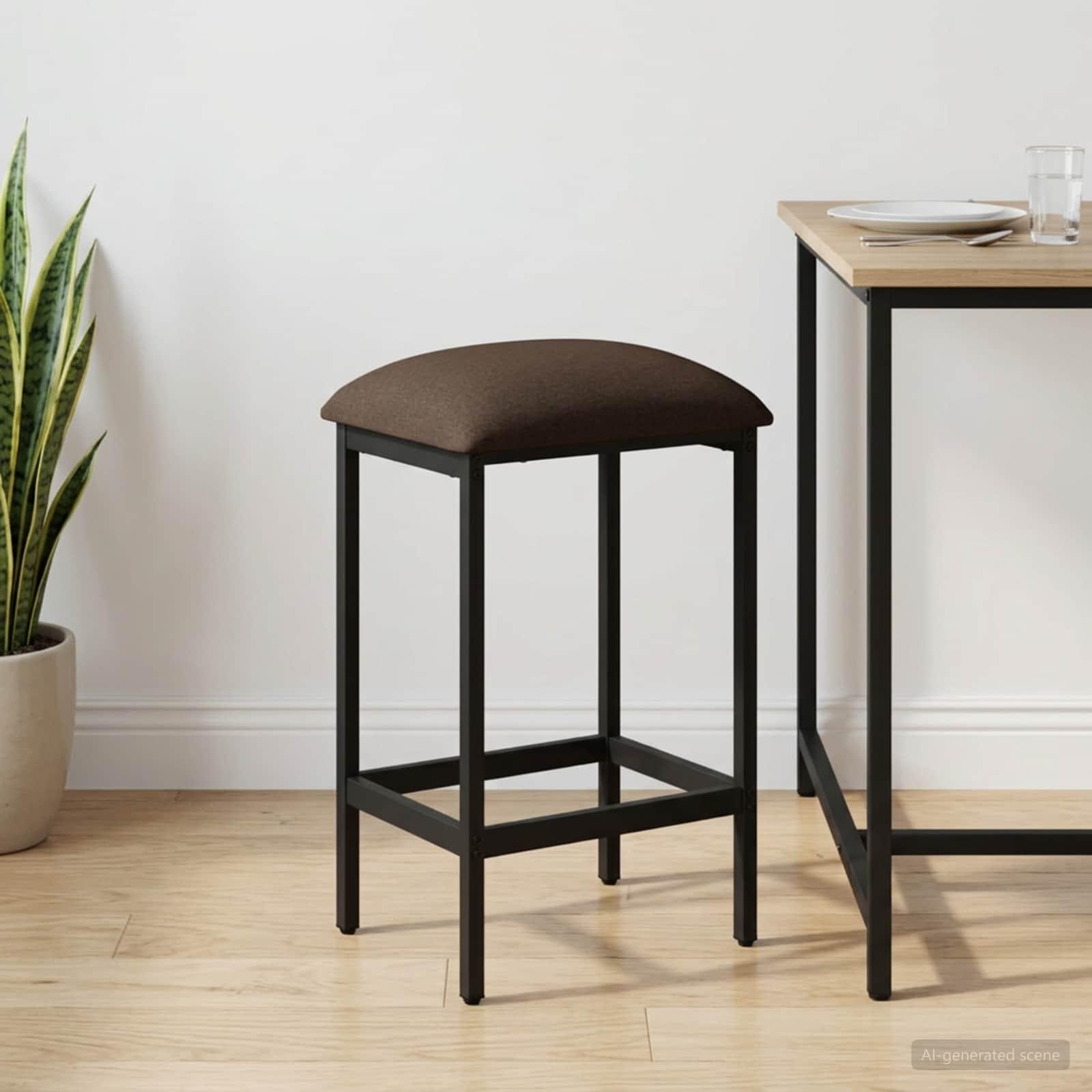 Barstol gråbrun 40 x 32 x 74 cm i konstrueret træ billede