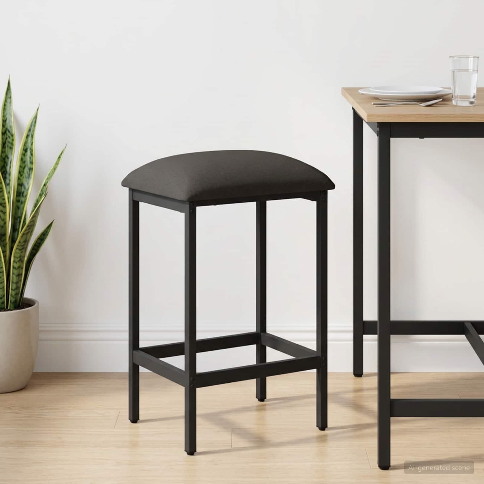 Barstol mørkegrå 40 x 32 x 74 cm i konstrueret træ billede