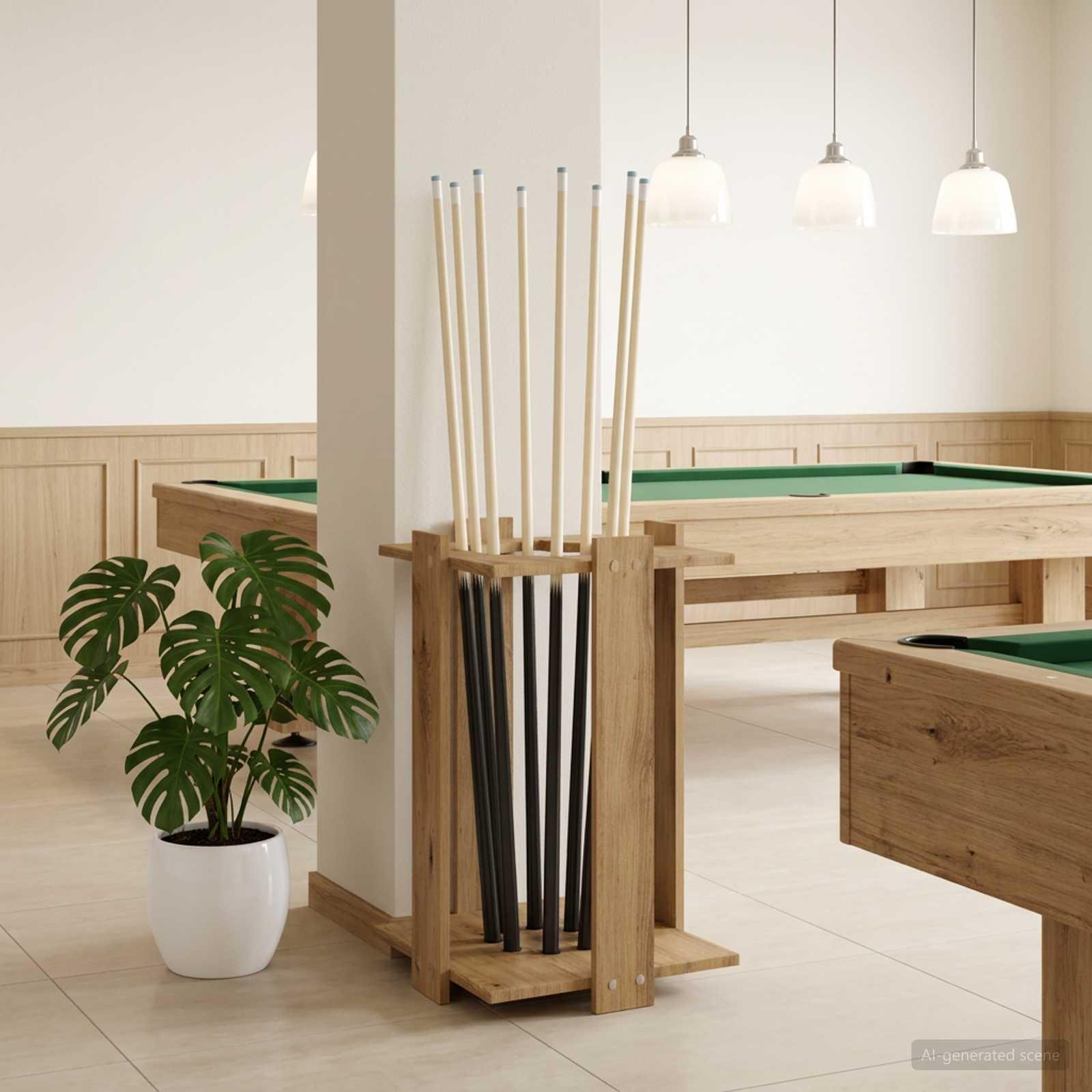 Billardkø holder fritstående 42 x 43 x 60 cm i artisan-eg