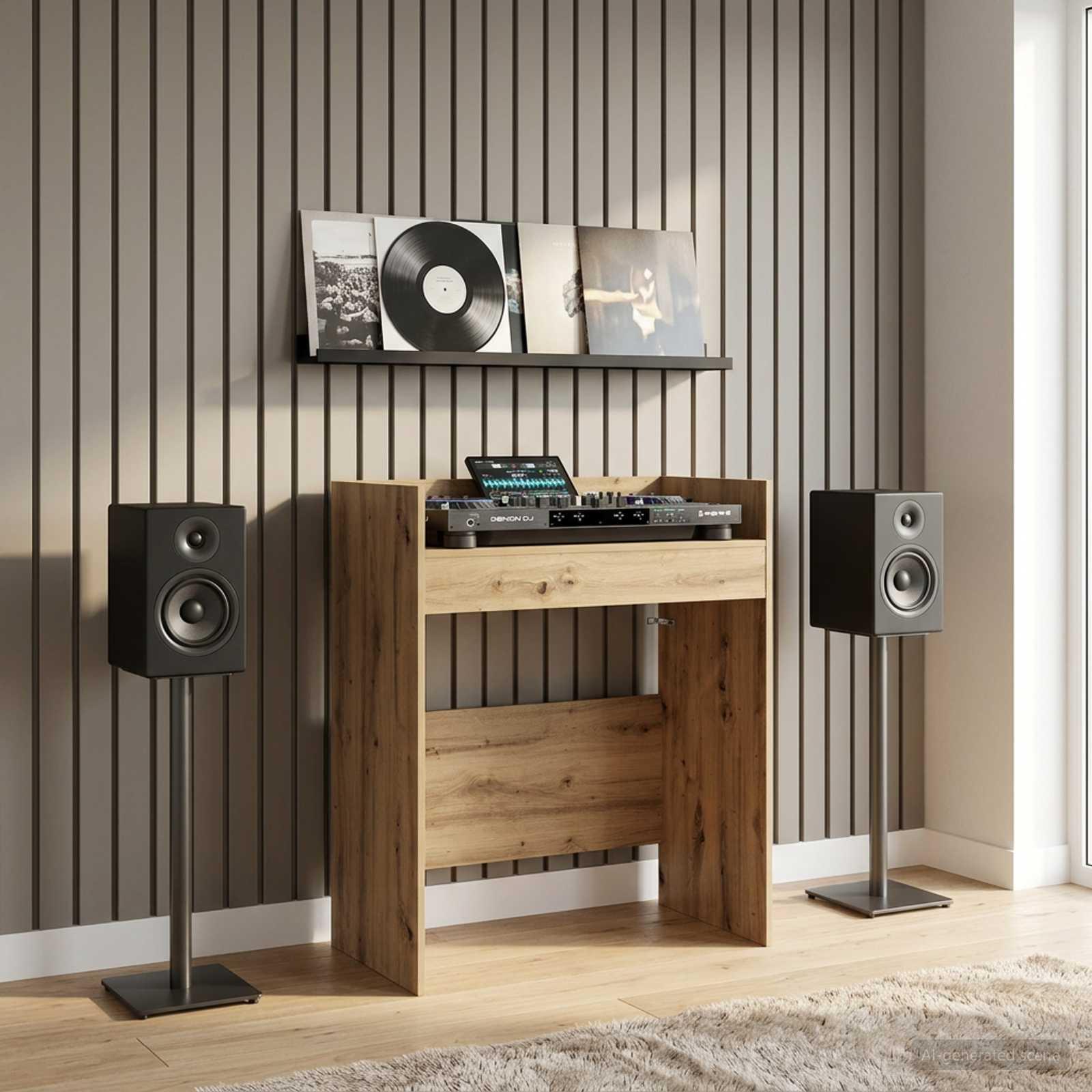 DJ-bord i artisan-eg 102 x 45 x 102 cm - skrivebord i konstrueret træ