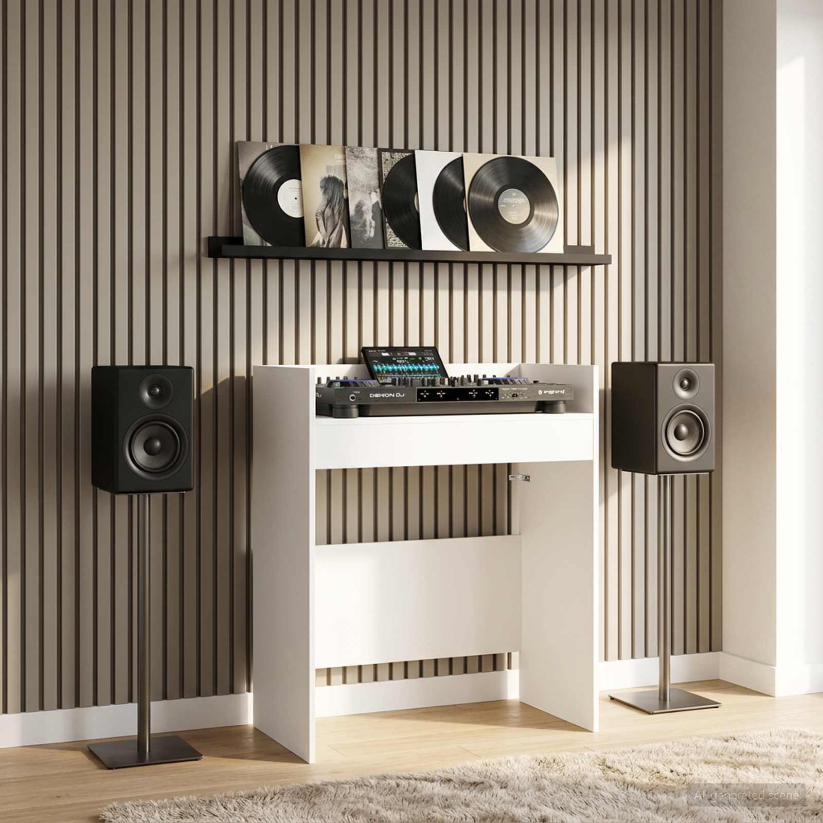 DJ-bord hvid 102 x 45 x 102 cm i konstrueret træ