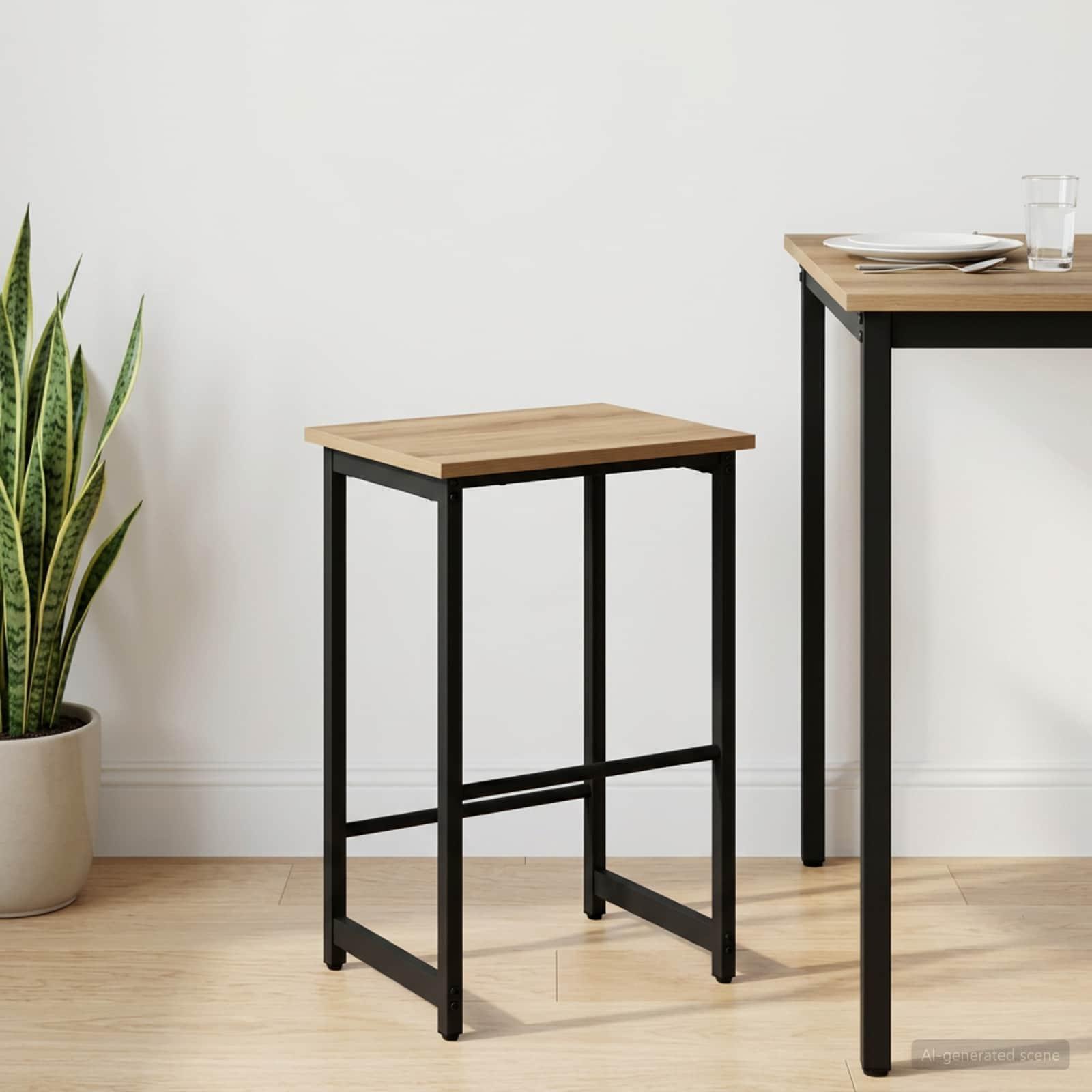 Barstol i artisan-eg 40 x 32 x 74 cm med fodstøtte