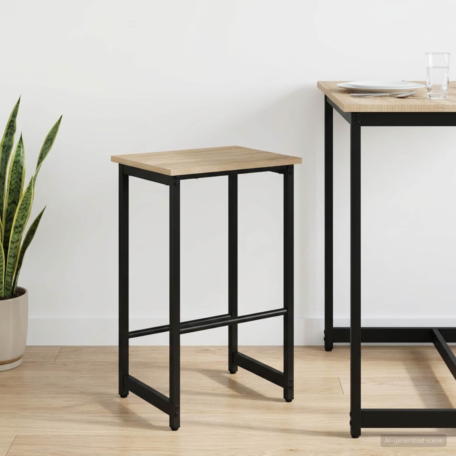 Barstol i sonoma-eg 40 x 32 x 74 cm med fodstøtte
