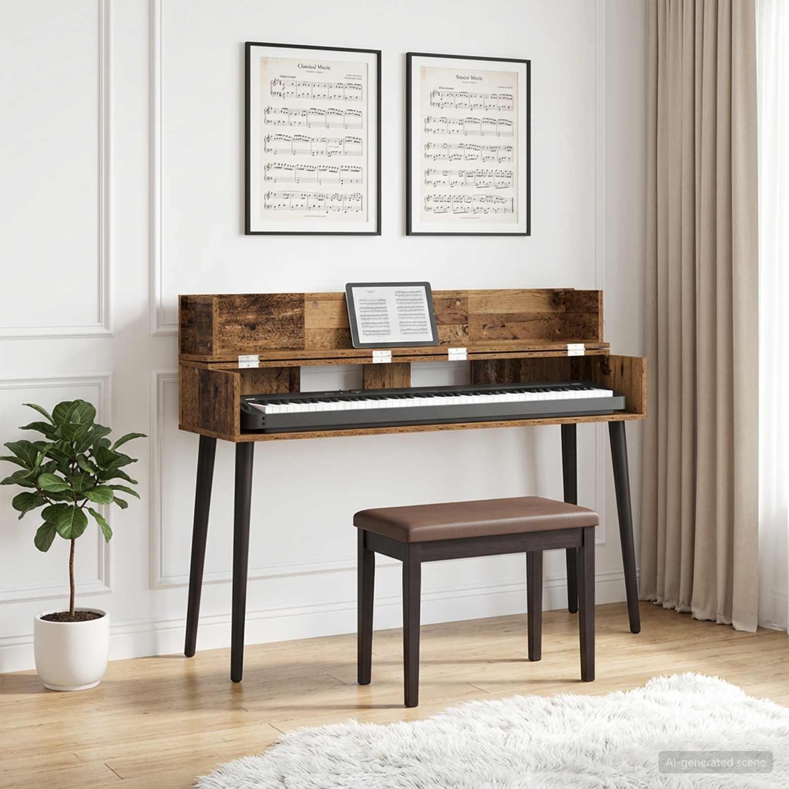 Studiobord i gammelt træ 152 x 40 x 19,5 cm i konstrueret træ