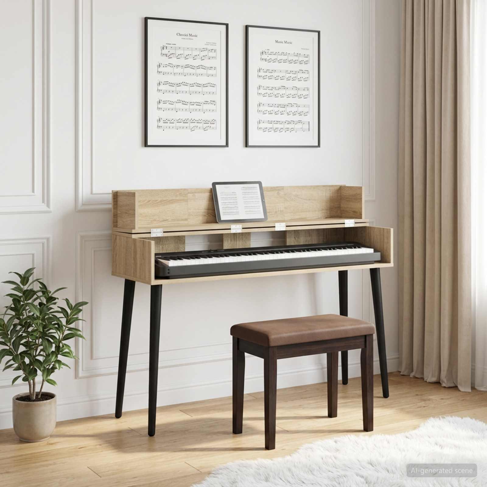 Studiobord i sonoma-eg 152 x 40 x 19,5 cm i konstrueret træ