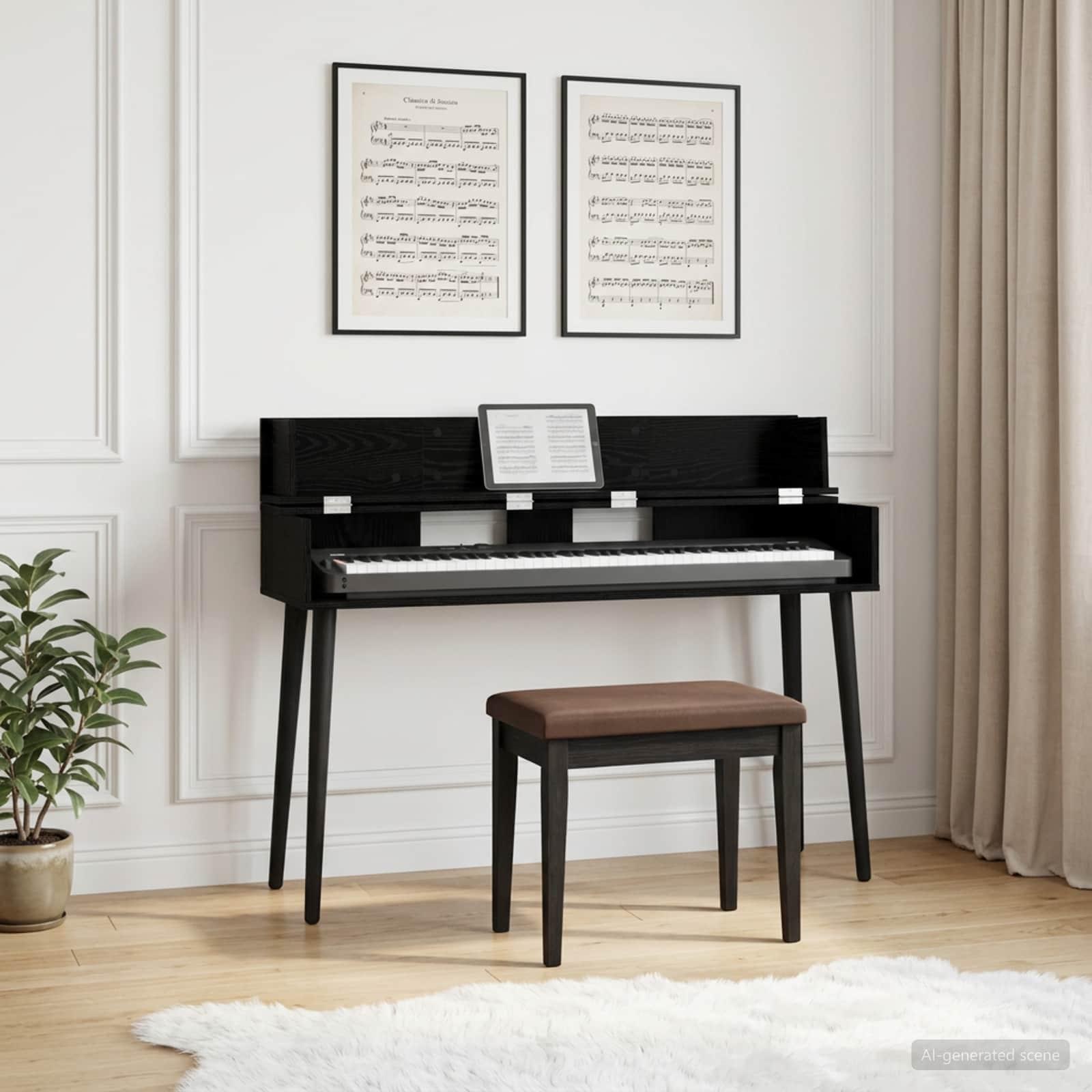 Studiobord i sort eg 152 x 40 x 19,5 cm i konstrueret træ