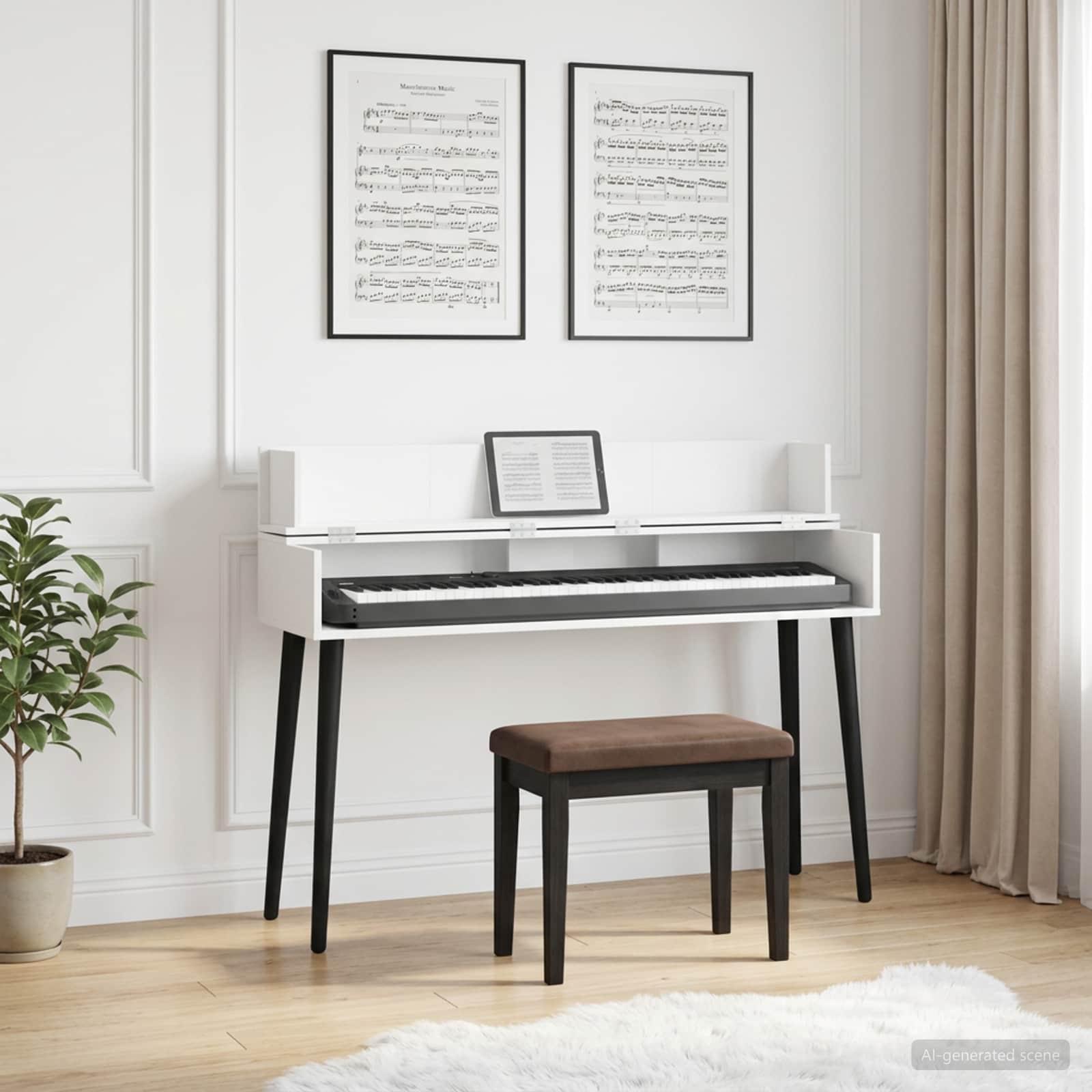 Studiobord hvid 152 x 40 x 19,5 cm i konstrueret træ