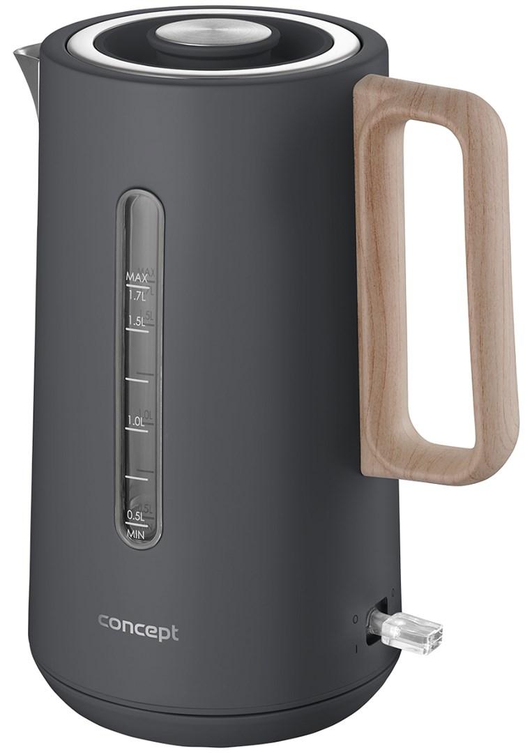 CONCEPT RK3370 elkedel 1,7 l grå i rustfrit stål, 1850-2200 W