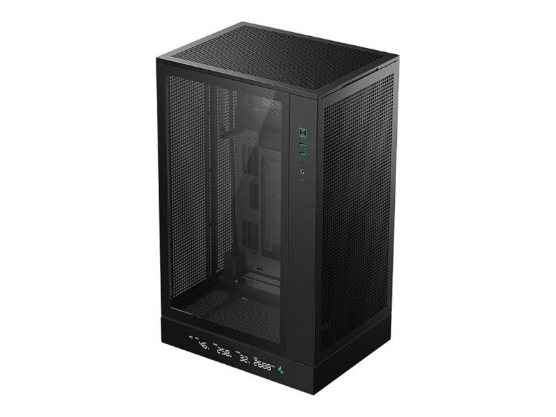 DeepCool CH270 DIGITAL minitower kabinet til Micro ATX og Mini-ITX med hærdet glas - sort