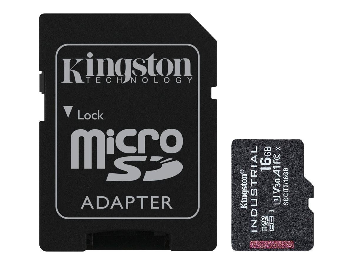 Kingston - Flashhukommelseskort (microSDHC til SD adapter inkluderet) - 16 GB - UHS Class 1 / Class10 - microSDHC UHS-I