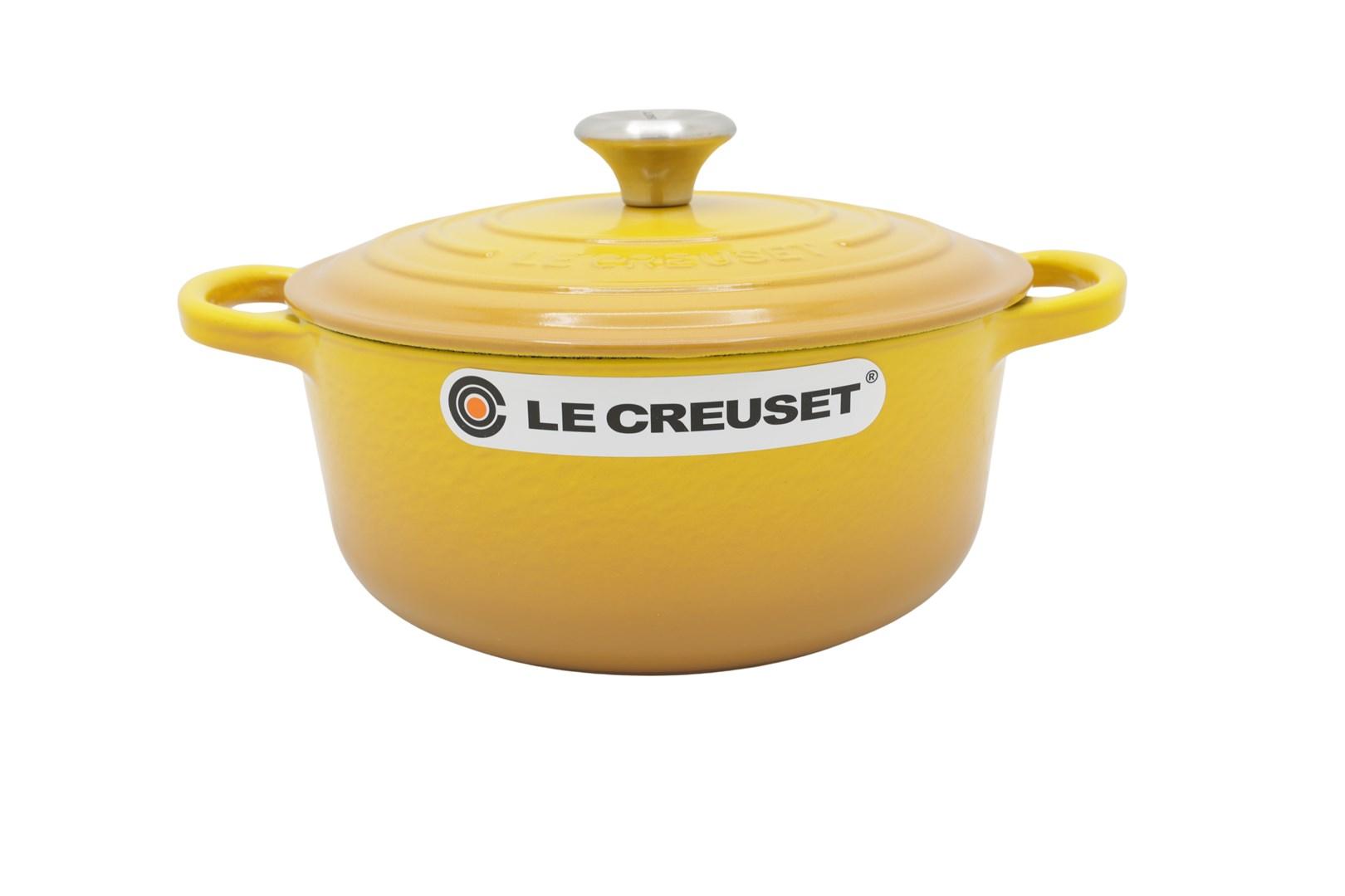Le Creuset Signature støbejernsgryde med låg - gul billede