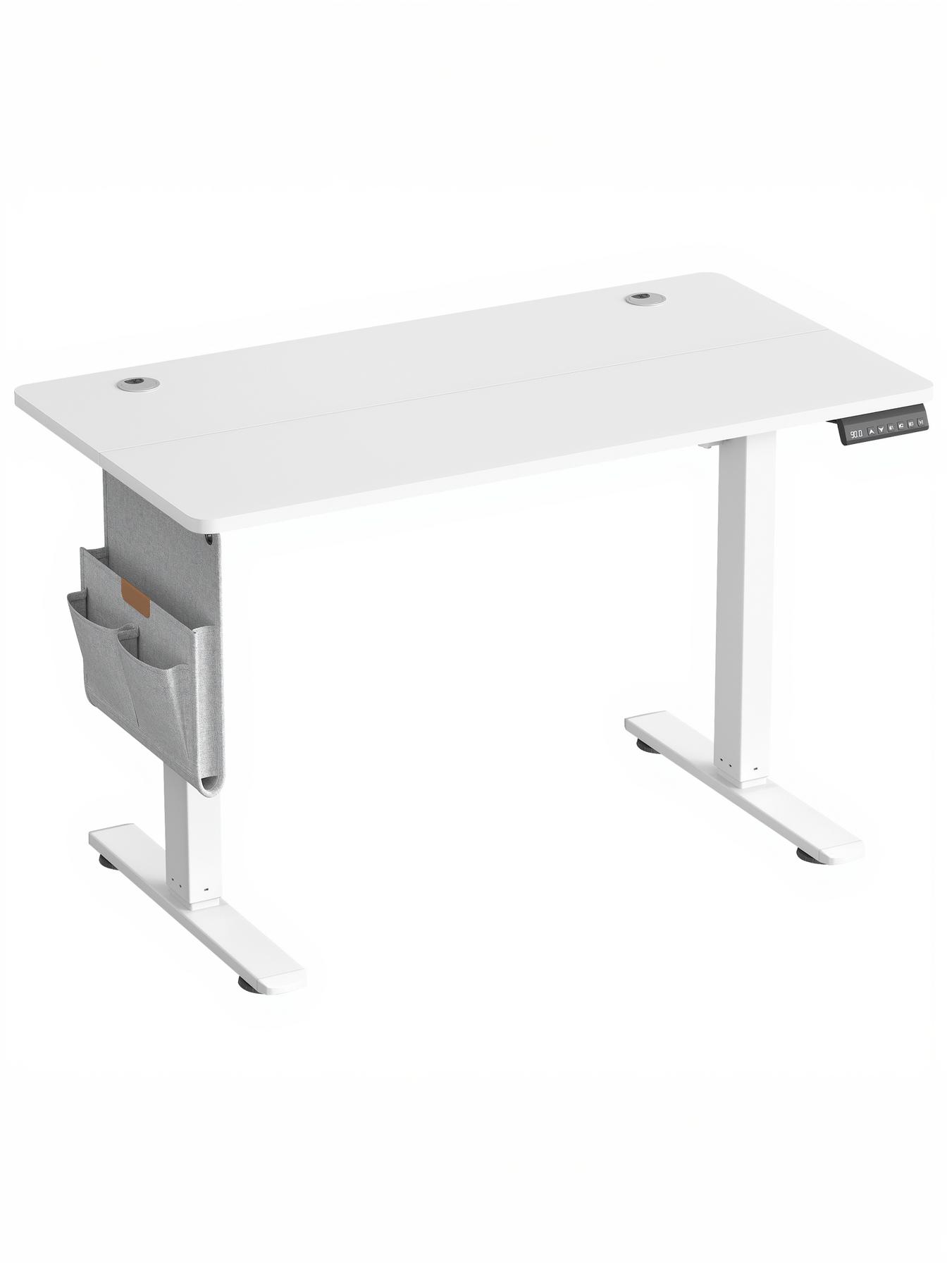 Elektrisk hæve-sænkebord 100 x 60 cm med memoryfunktion og USB-C - cloud white