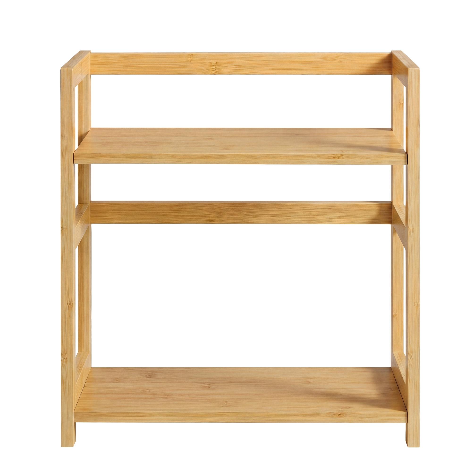 Krydderihylde i 2 niveauer med bambusramme 41 cm - naturbeige