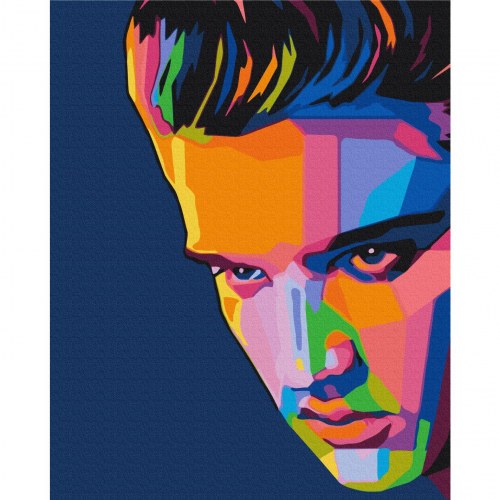 Mal efter tal billede Farverig Elvis 40 x 50 cm