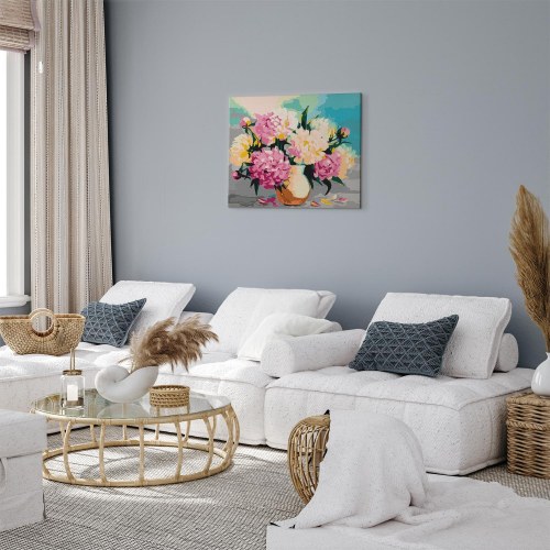 Mal selv billede med blomster i vase 50 x 40 cm