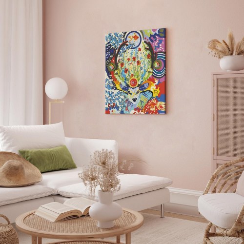 Mal efter tal billede med rådyr og blomster 40 x 50 cm