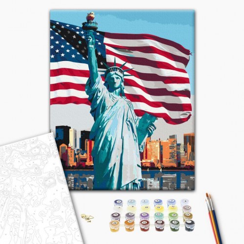 Mal efter tal billede Stolt amerikaner 40 x 50 cm