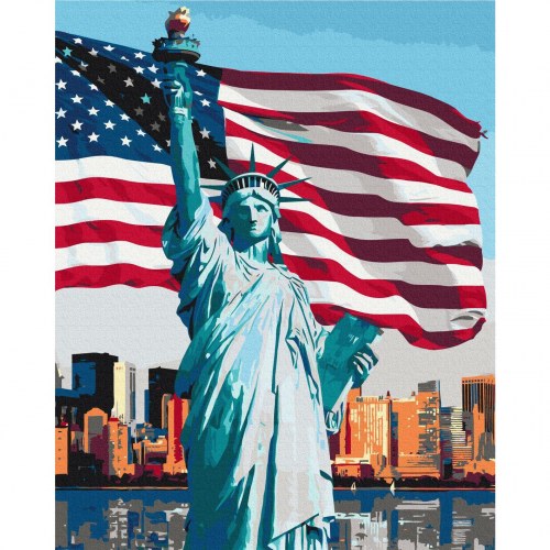 Mal efter tal billede Stolt amerikaner 40 x 50 cm