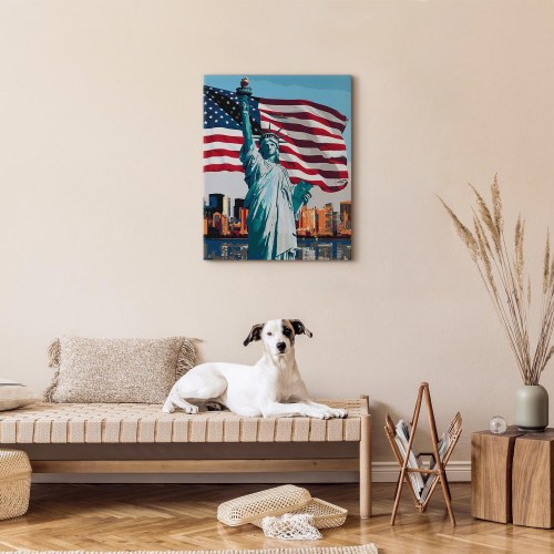 Mal efter tal billede Stolt amerikaner 40 x 50 cm