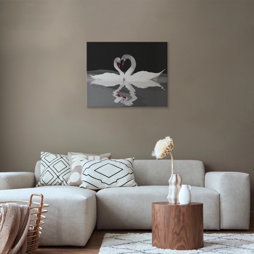 Mal efter tal svanepar 50 x 40 cm
