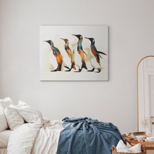 Mal efter tal billede Pingvinfamilie 50 x 40 cm